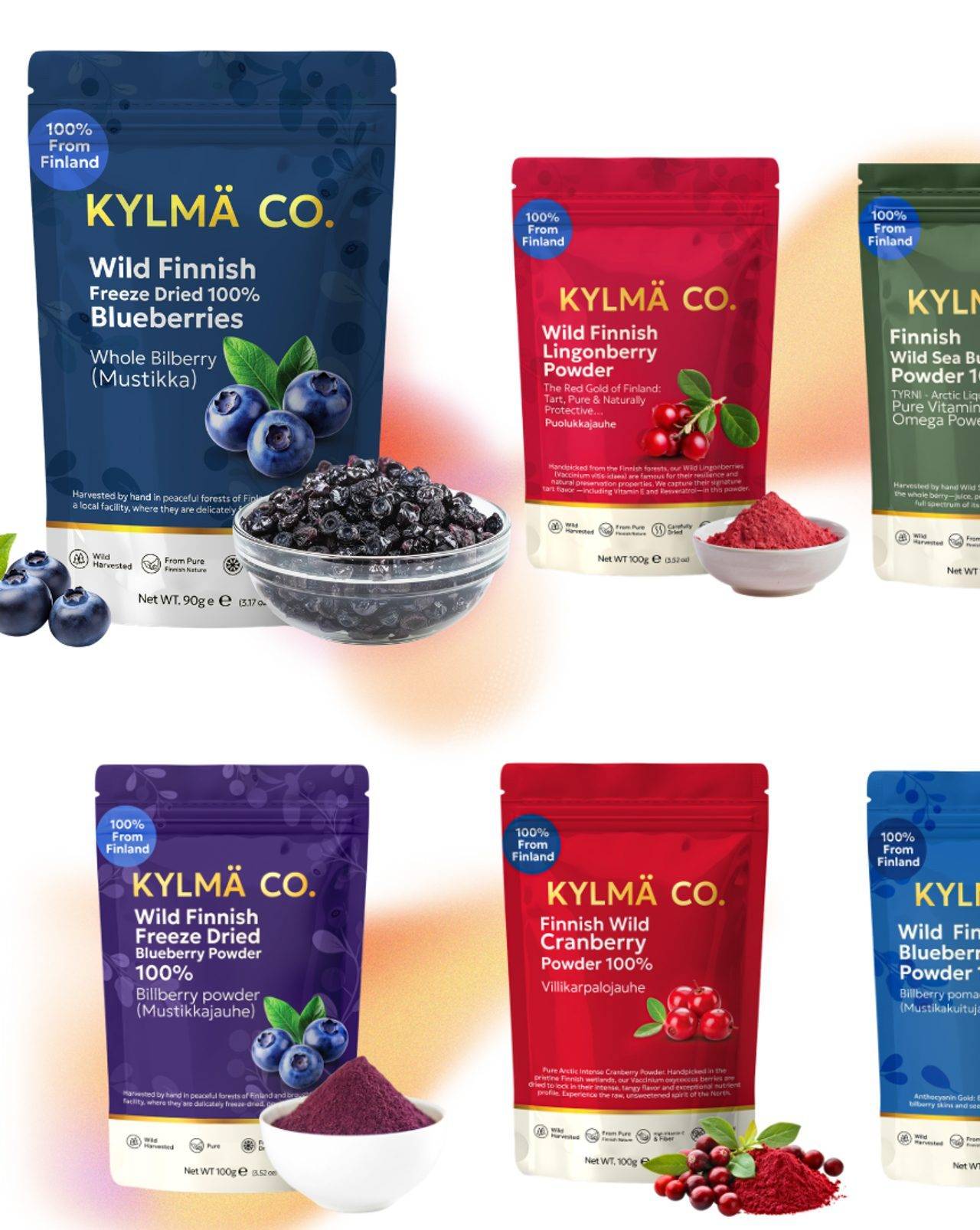 Kylmä Co. -tuotteita, Freshland Oy:n oma kuluttajamerkki